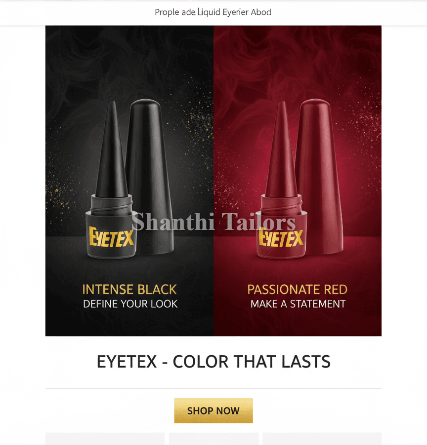 Eyetex Kajal black and red pack, ideal for Bharatanatyam and arangetram makeup.