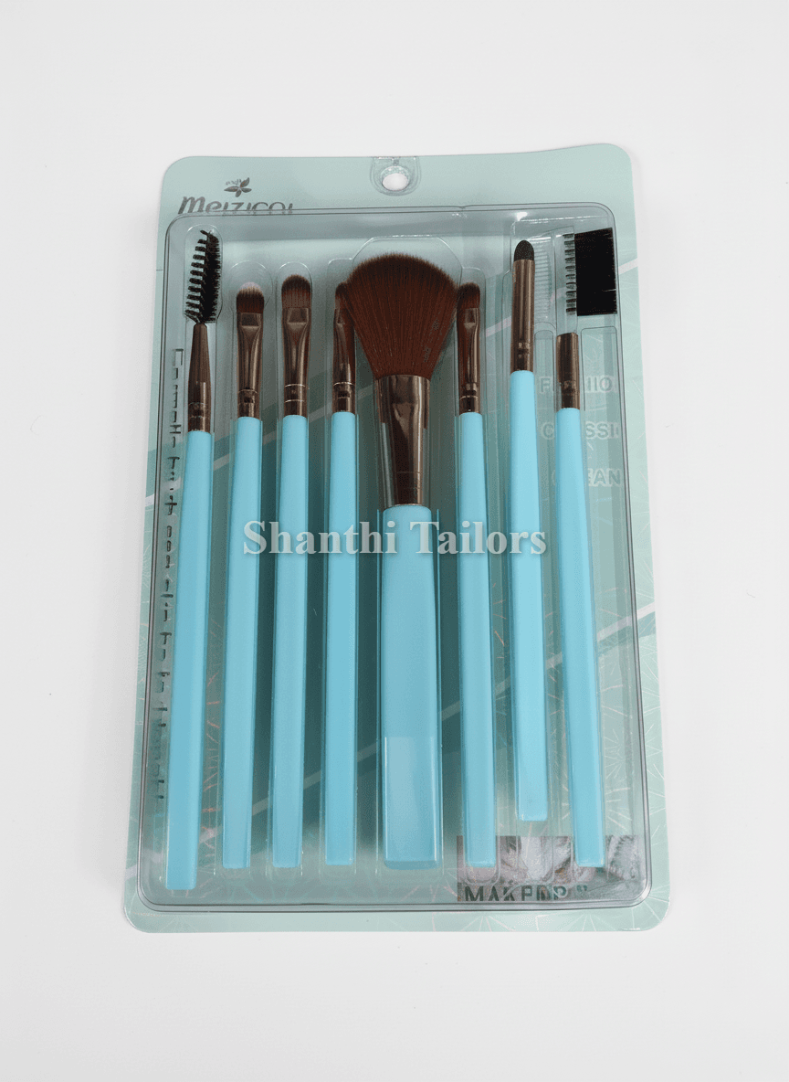 Shanthi Tailors brush set. Travel-friendly makeup brush kit for Bharatanatyam, Kuchipudi and Arangetram makeup.