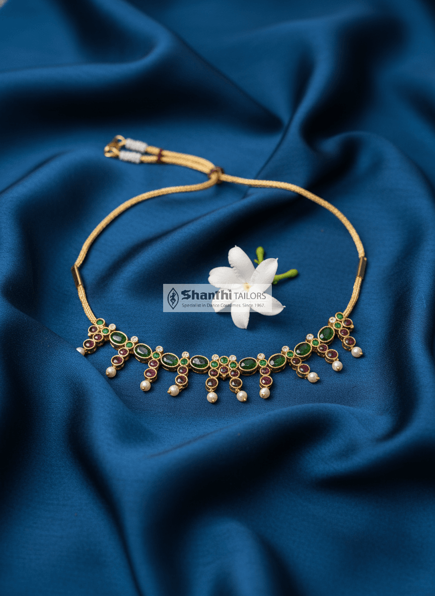 3 STONE OVAL Necklace | TEMPLE JEWELLERY