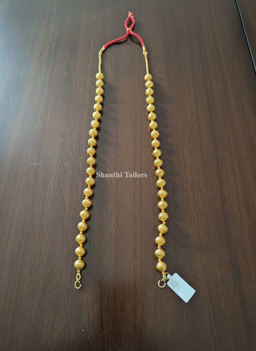 Balls Mallai Long Haram: Antique copper finish. Temple jewellery for Kuchipudi and Arangetram dancers.