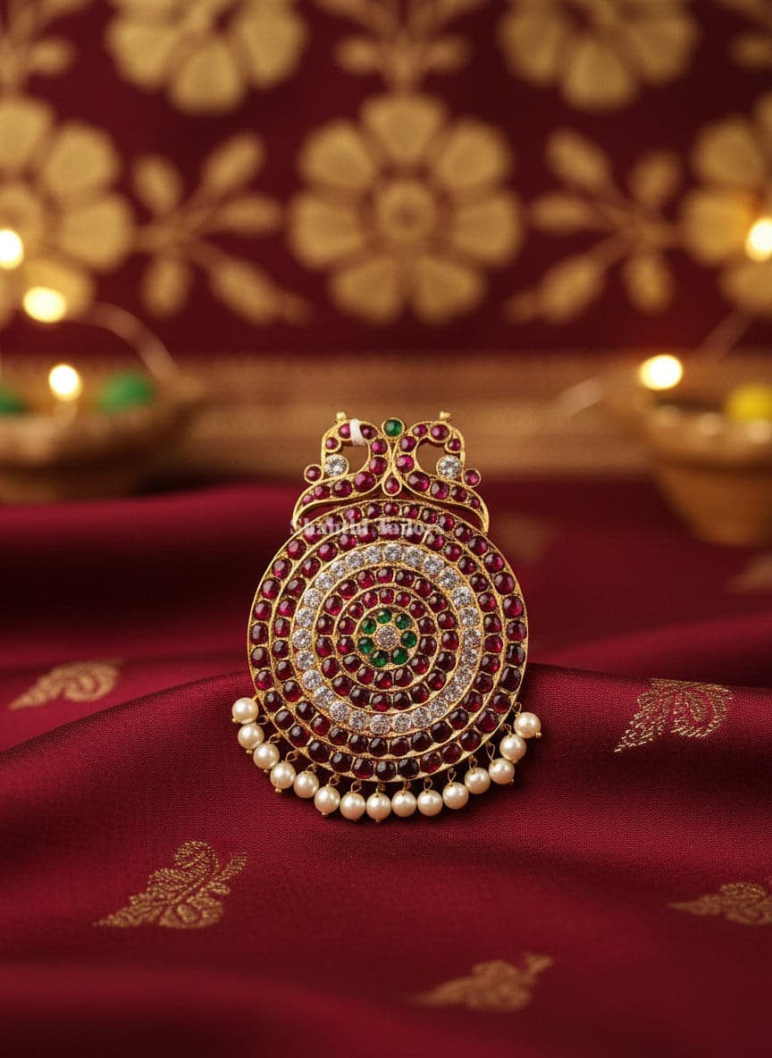 Long Haram: Original temple jewellery with leaf-gold polish, perfect for Arangetram.