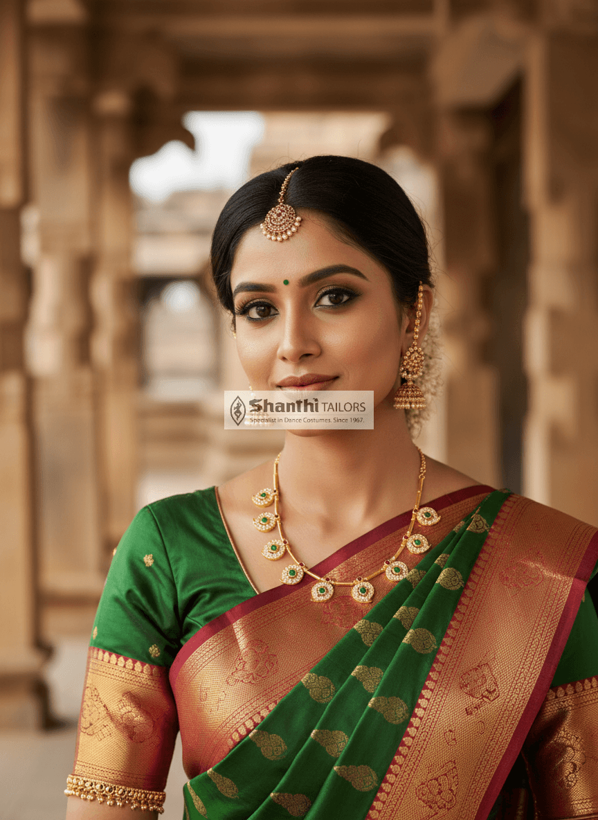 Rani Mango Necklace 8 pc. Original Temple Jewellery necklace. Full view. Kuchipudi dance jewelry.
