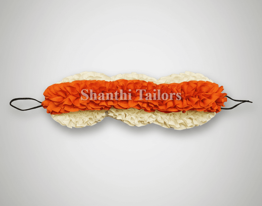 Flowers-Pattai Base Flower: Bharatnatyam hair accessory close-up, ideal for kids' bharatanatyam dress