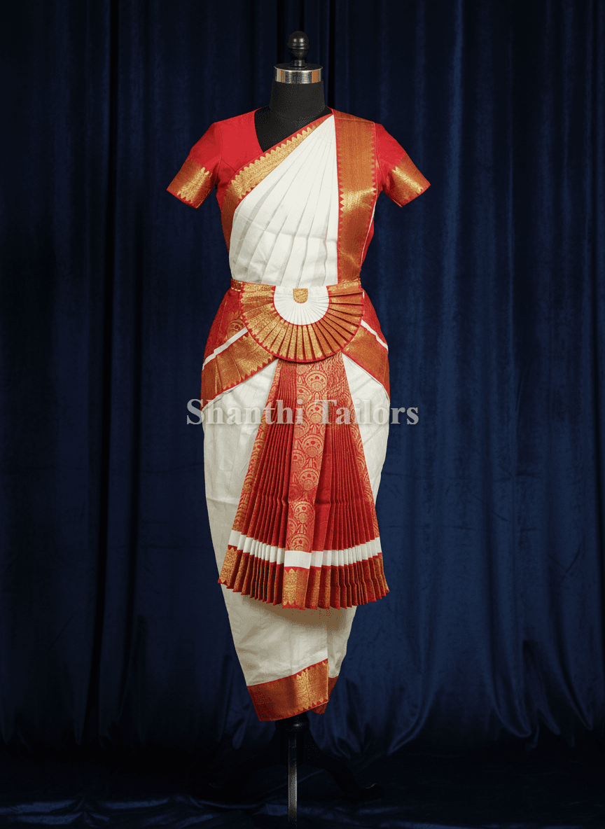 Off White with Red | Readymade  Pant costume | SSD | Bharatnatyam | F128
