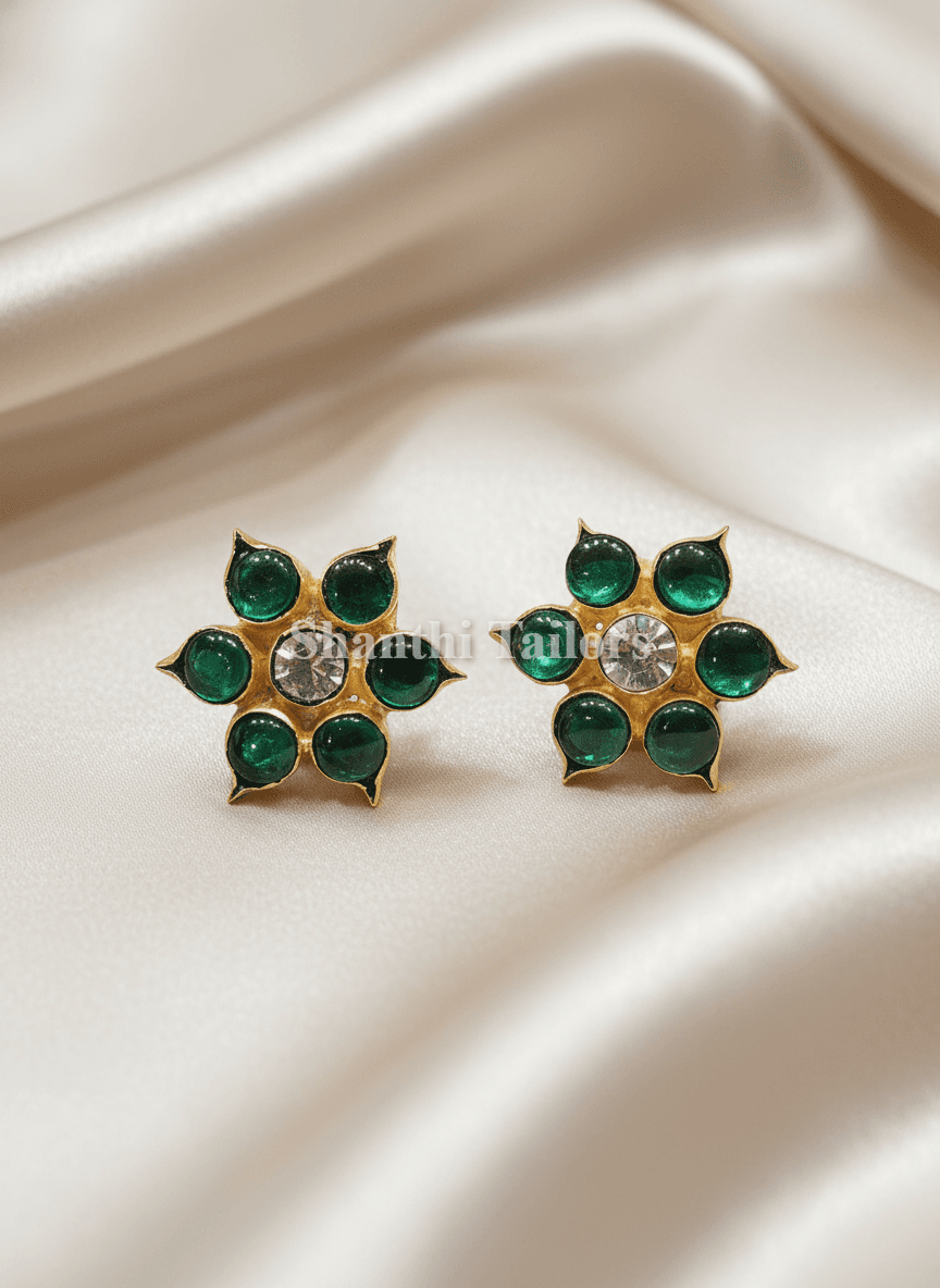 Bharatanatyam Studs: Original Temple Jewellery. Ideal for Kuchipudi & Arangetram dance performances.
