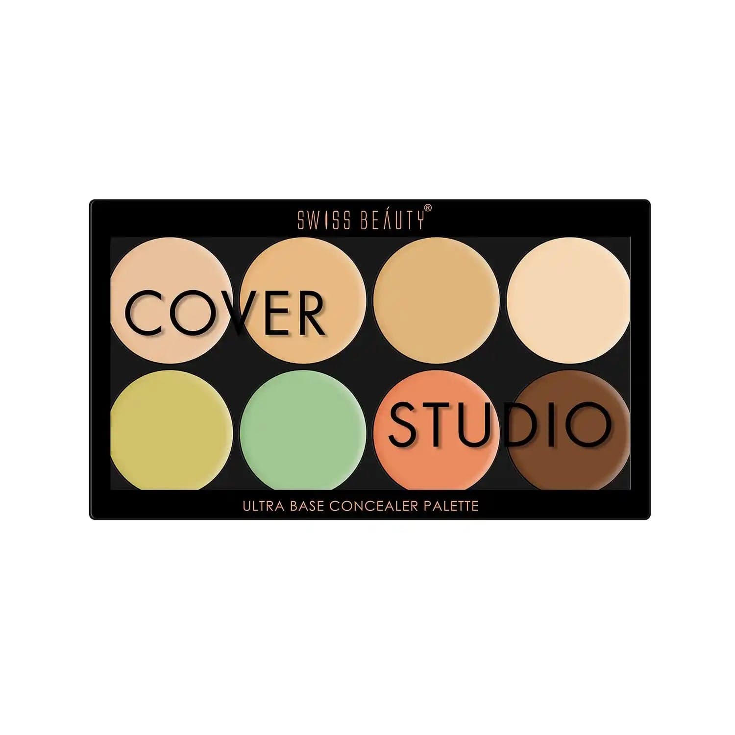 Swiss Beauty Concealer Palette close-up. Creamy makeup shades for Bharatanatyam, Kuchipudi & Arangetram.