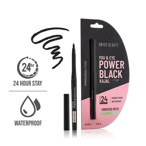 Kajal | Power Black Kajal | Swiss Beauty | Makeup Essentials