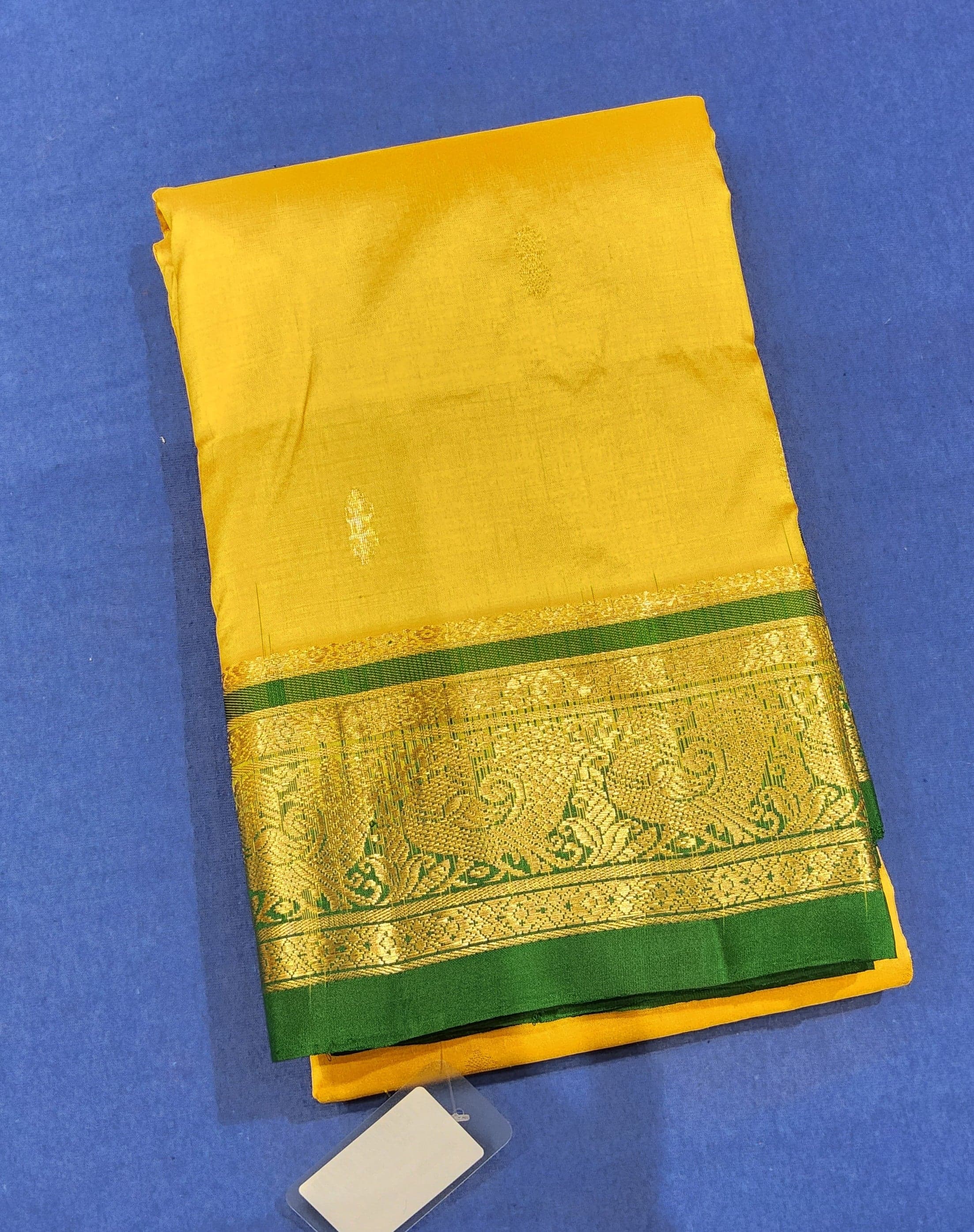 Mustard with Green |Dharmavaram Silk Saree