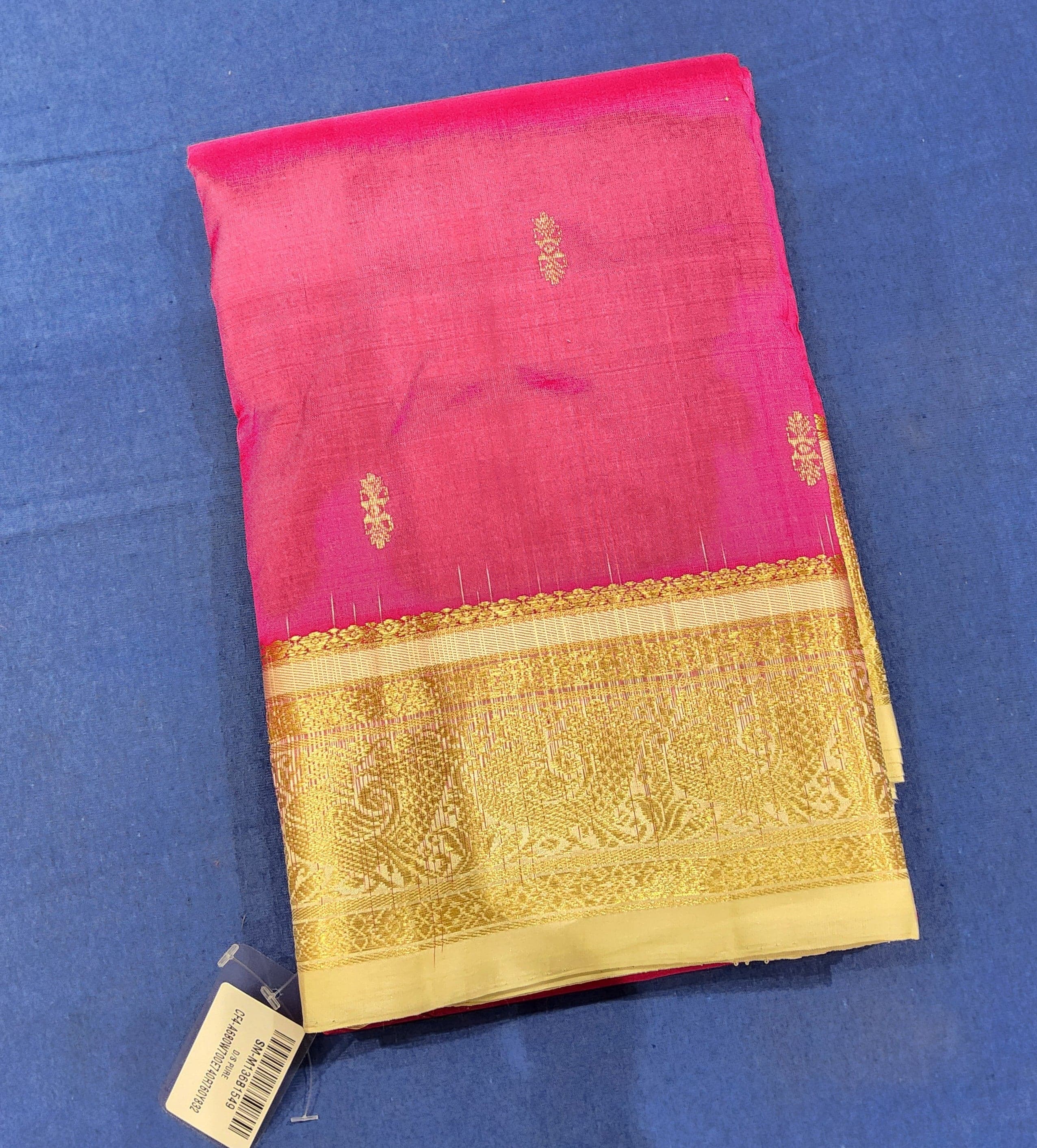 Pink with Off White | Dharmavaram Silk Saree