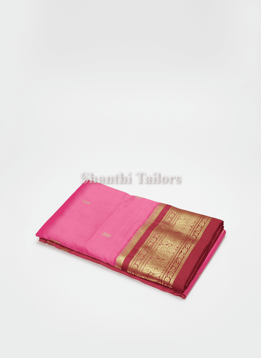 Lotus Pink with Maroon | Dharmavaram Silk Saree | SOM13