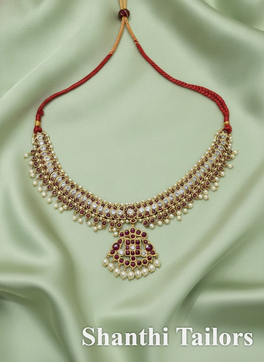 Kandasaram Necklace | Chocker | Original temple jewellery | TJPK14