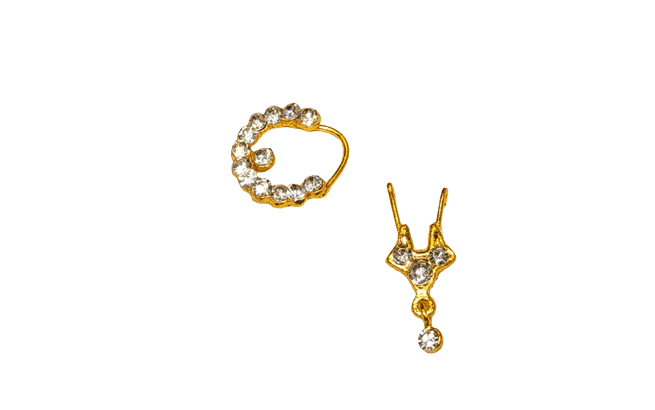 Nathu Bullaku | White | Pack of 5 - jewellery set