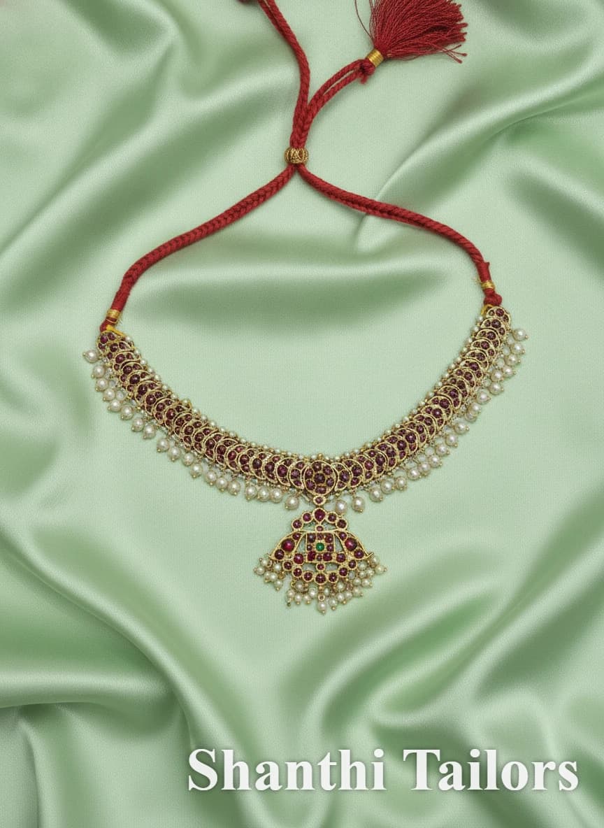 Kandasaram Necklace | Choker | Original temple jewellery | TJS13