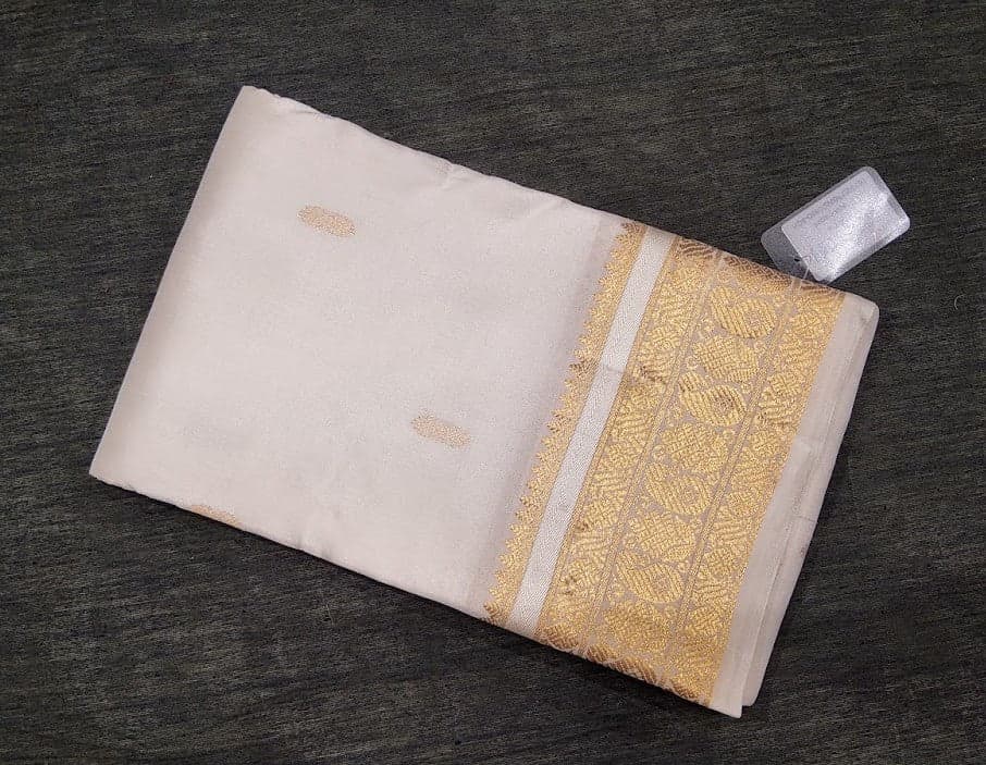 Off-White with Self | Dharamavaram Silk Saree for Bharatanatyam & Arangetram | SO700
