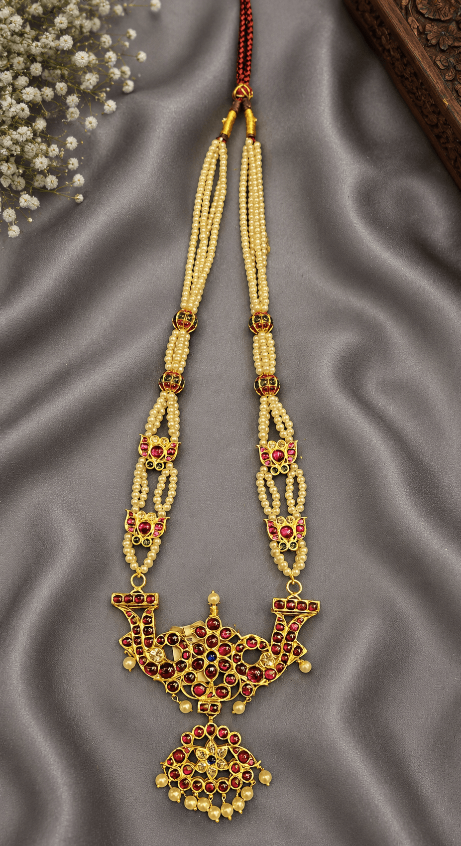 Medium Manga Malai Haram | Original temple jewellery | Haram | TJPK871