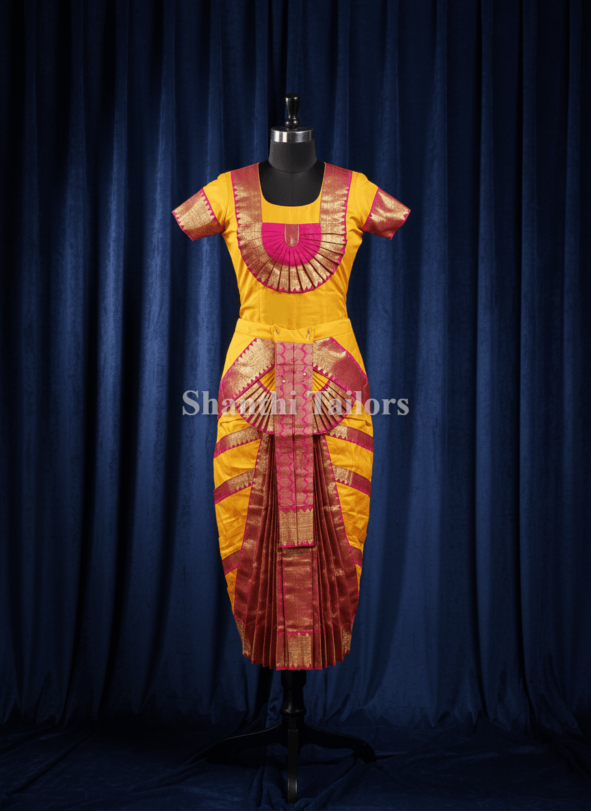 Yellow with Pink | Readymade Pant costume | SSD | Bharatnatyam | A104