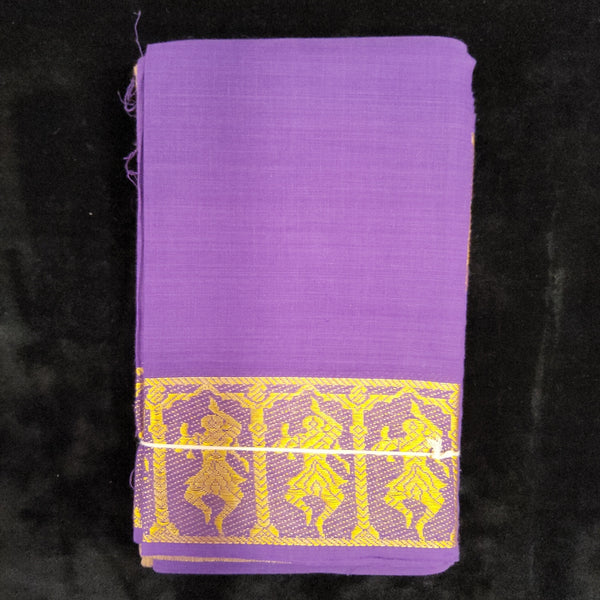 Practice Saree Plain | Purple with Gold Dancing Doll Border-shanthitailors