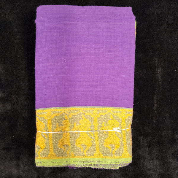 Practice Saree Plain | Purple with Green Dancing Doll Border-shanthitailors