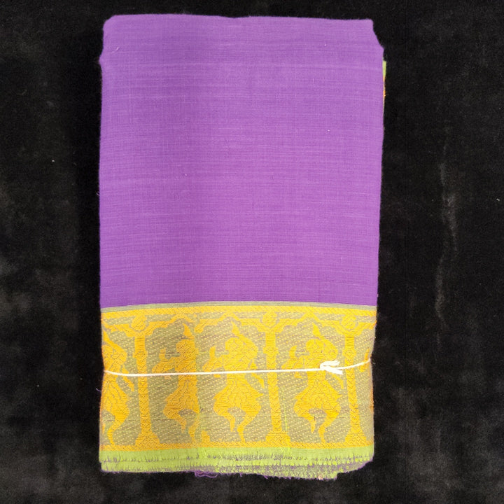 Practice Saree Plain | Purple with Green Dancing Doll Border-shanthitailors