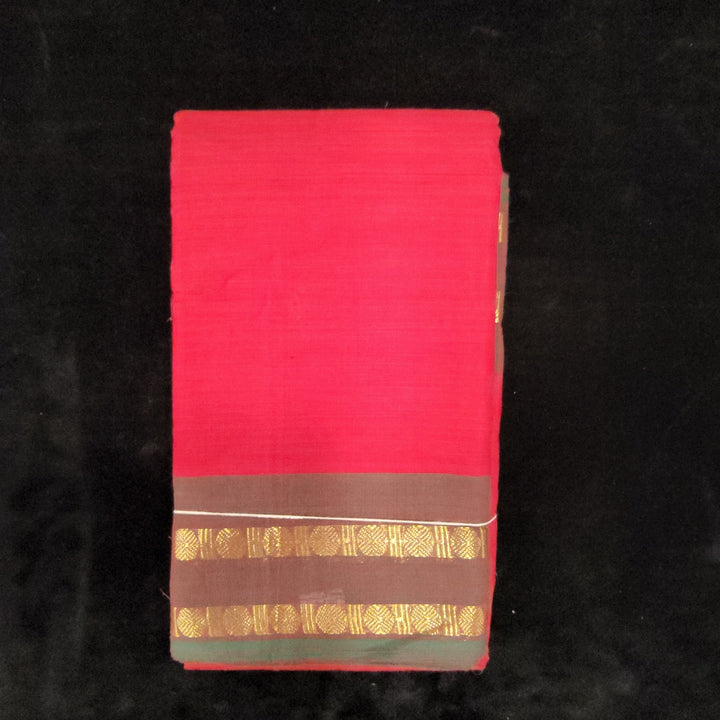 Practice Saree Plain |  Red with Maroon | Rudracha Border-shanthitailors