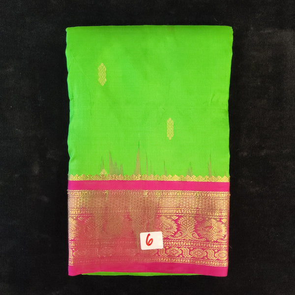 Parrot Green with Pink | Dharmavaram Silk Saree No 6