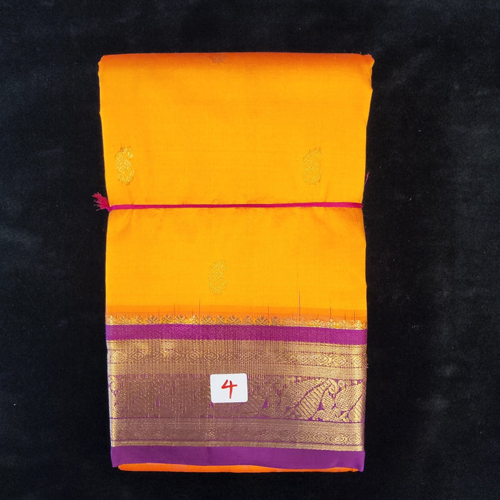 Mango Yellow with Vaadamalli | Dharmavaram Silk Saree No 4