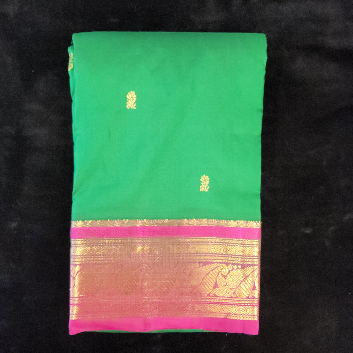 Green with Pink | Dharmavaram Silk Saree No 106