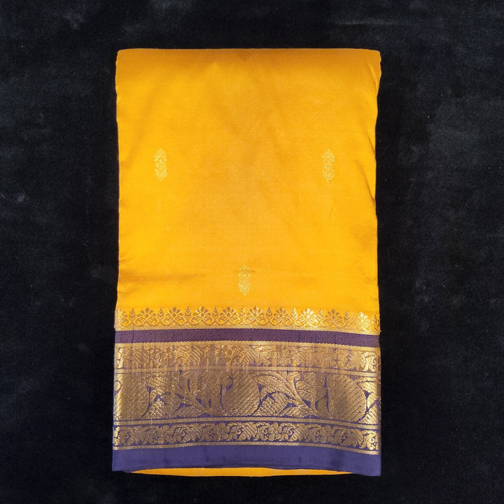 Mustard with Purple | Dharmavaram Silk Saree No 124