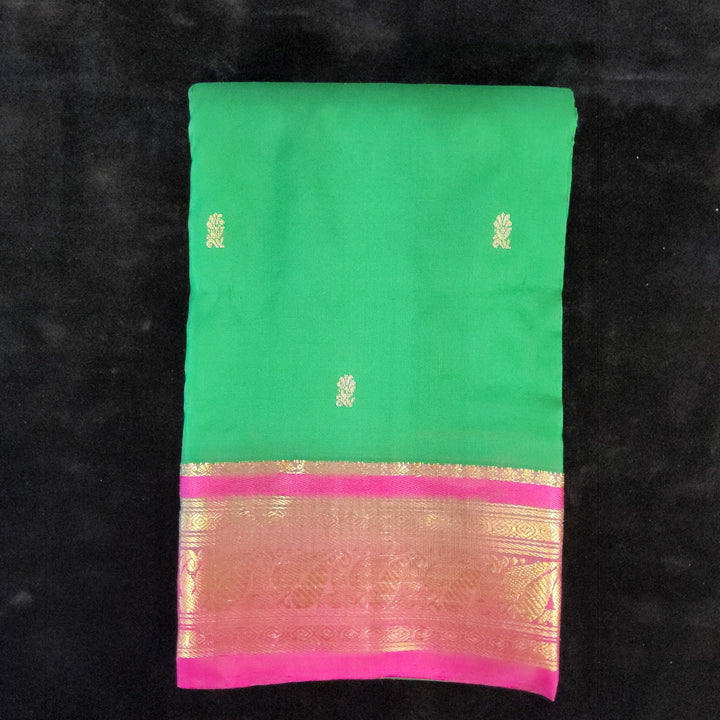 Green with Pink | Dharmavaram Silk Saree No 125