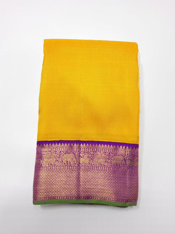 Yellow with Vaadamalli Border | Kanchipuram Pure Silk Saree
