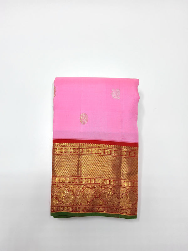 Pink with Arakku Border | Kanchipuram Pure Silk Saree
