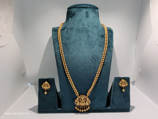 Lakshmi Dollar Chain with Earrings | Copper Antique Jewellery