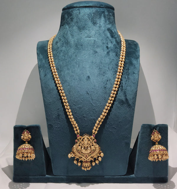 Lakshmi Dollar Chain and  Center Jummikki Design With Jummikki | Copper Antique Jewellery