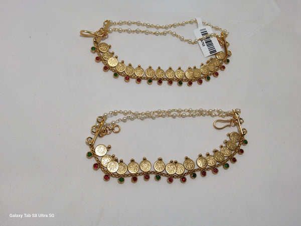 Lakshmi Kasumala Design With Pink and Green Stone Matal | Copper Antique Jewellery