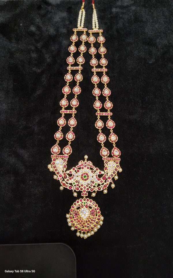 Double Line Kovi Haram | Original Temple Jewellery