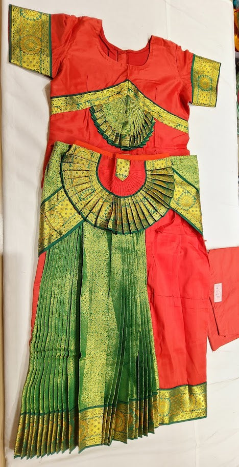 Red with Green | Readymade Skirt costume | SSD | Bharatnatyam | RDC73