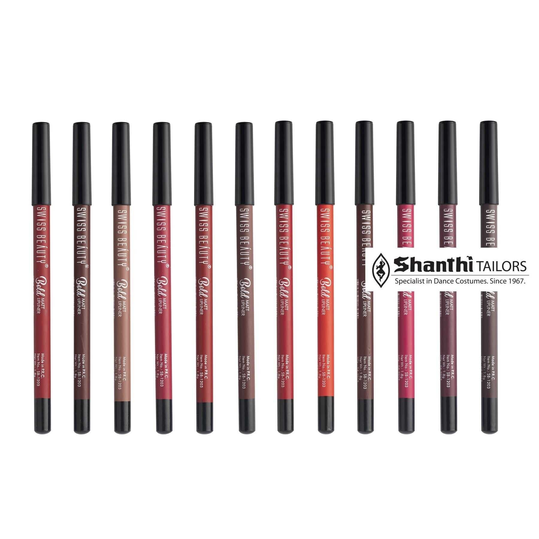 Swiss Beauty Lipstick Bold Matte Lipliner Pack Of 12 Pcs Shanthitailors