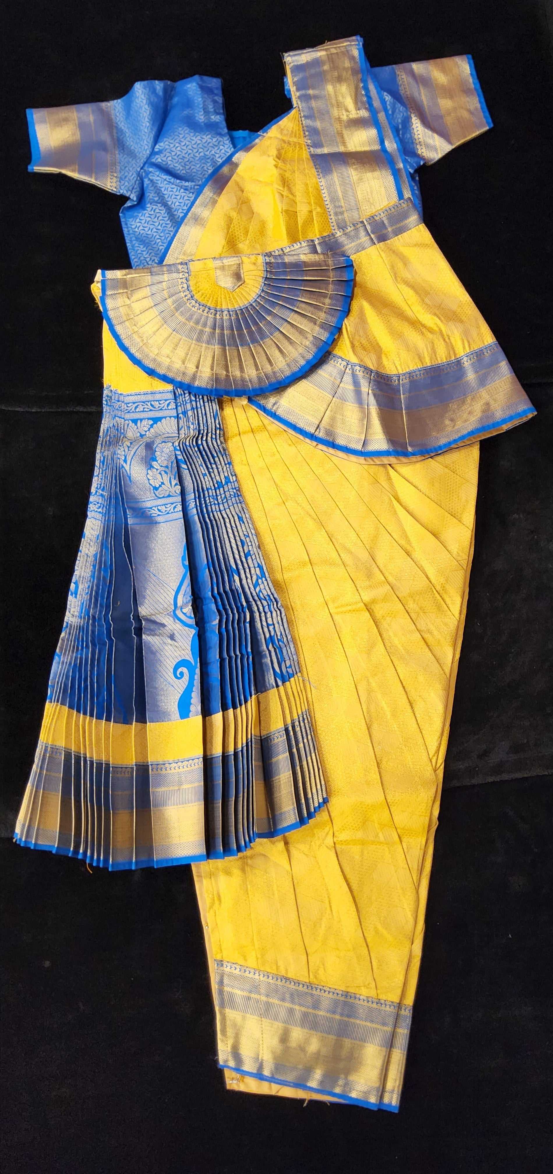 PEACOCK BLUE PINK 36 Inchs Pant Length Bharatanatyam Copper Zari Dance  Costume Art Silk Dharmavaram Kanchi Classical Dance Jewelry - Etsy India