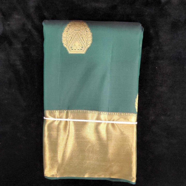 Dark Green With Self Border | Artificial Kanchipuram Silk Saree No 91
