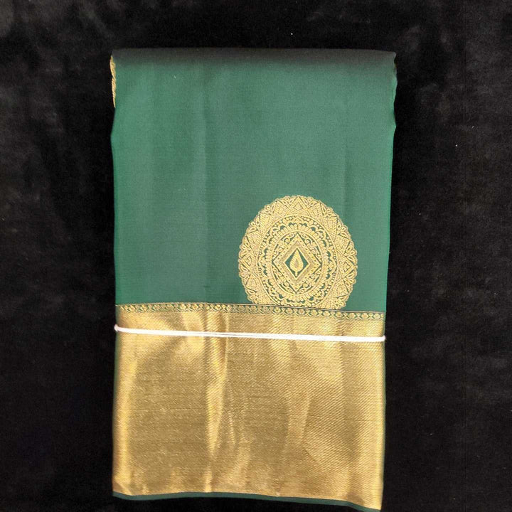 Dark Green With Self Border | Artificial Kanchipuram Silk Saree No 92