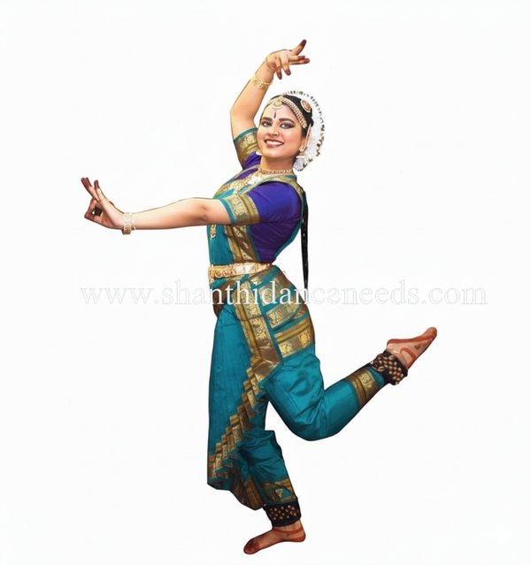 Handcrafted Cross Fan Dance Costume in Pure Silk – Custom Measurement Stitching