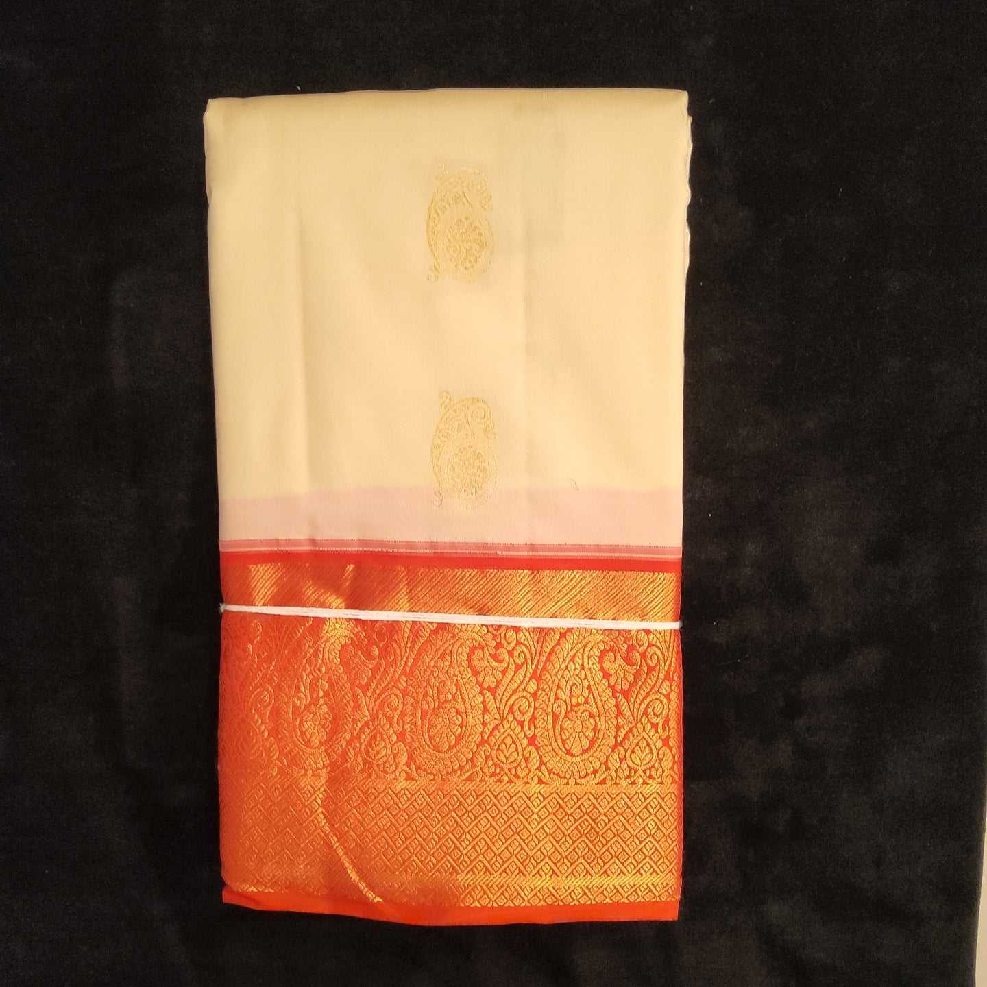 SF-White color Soft Lichi Silk saree