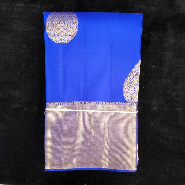 Ink Blue With Self Border | Artificial Kanchipuram Silk Saree No 84