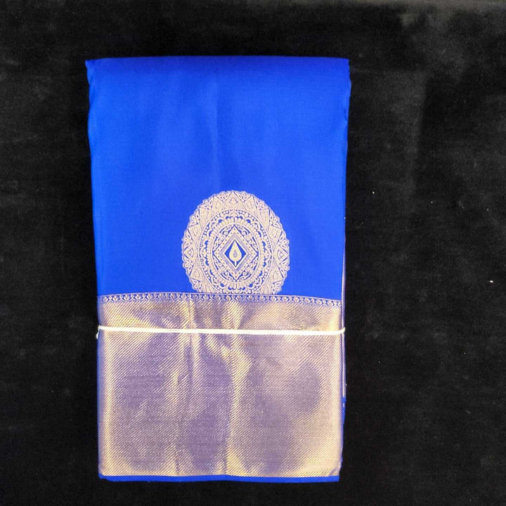 Ink Blue With Self Border | Artificial Kanchipuram Silk Saree No 88