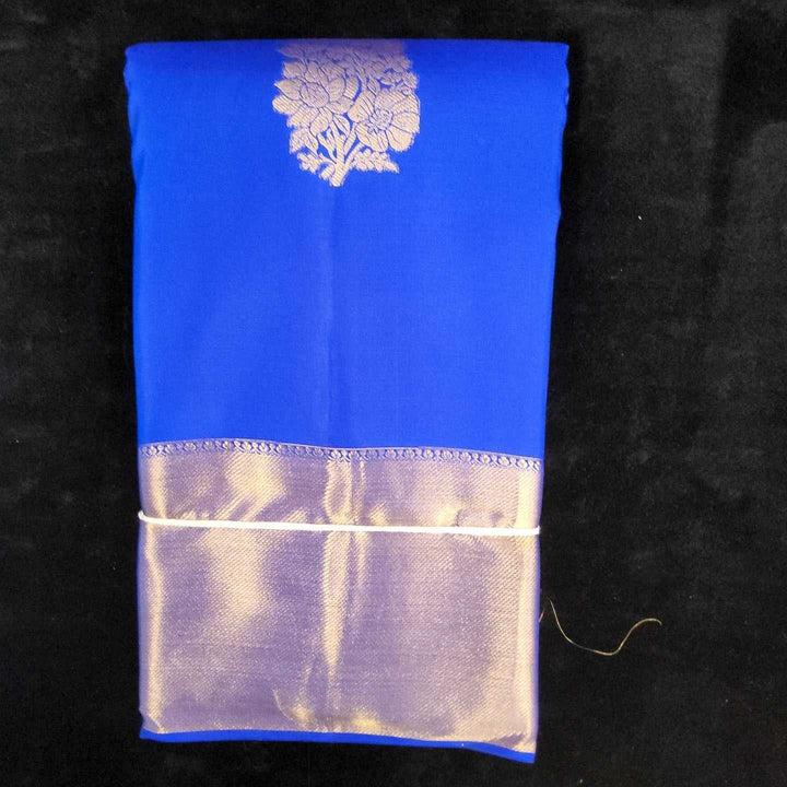 Ink Blue With Self Border | Artificial Kanchipuram Silk Saree No 89