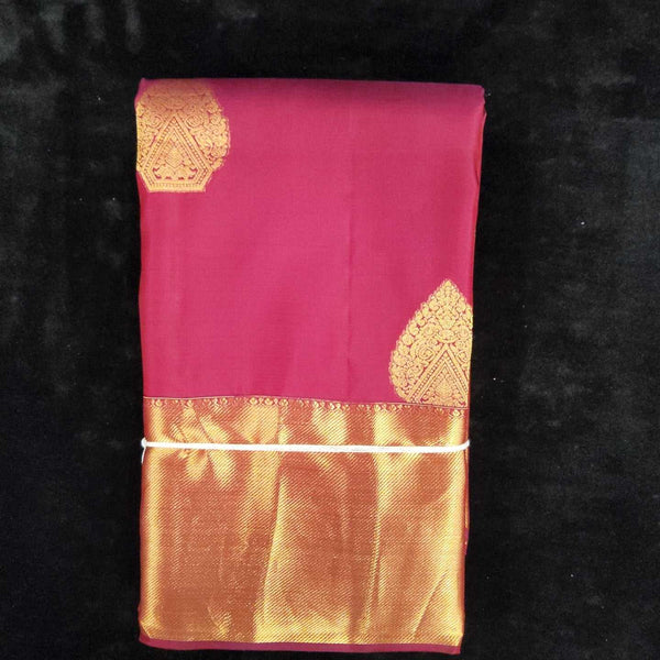 Maroon With Self Border | Artificial Kanchipuram Silk Saree No 95