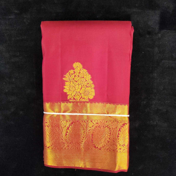 Maroon With Self Border | Artificial Kanchipuram Silk Saree No 98