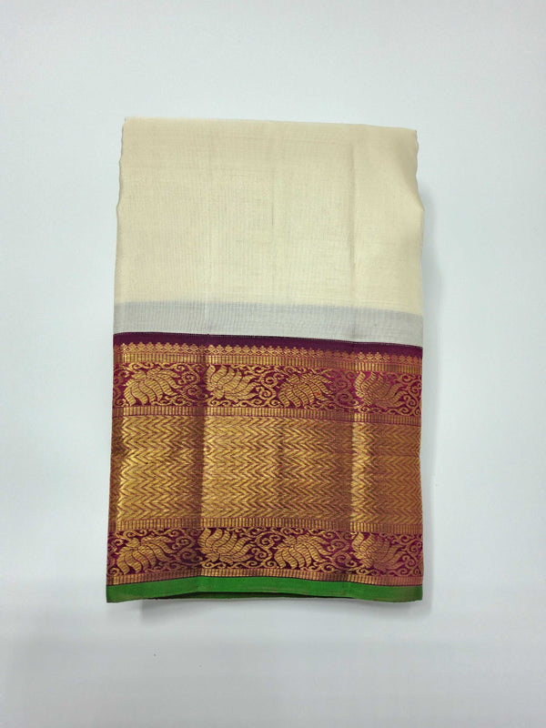 Off white with Vaadamalli Border | Kanchipuram Pure Silk Saree