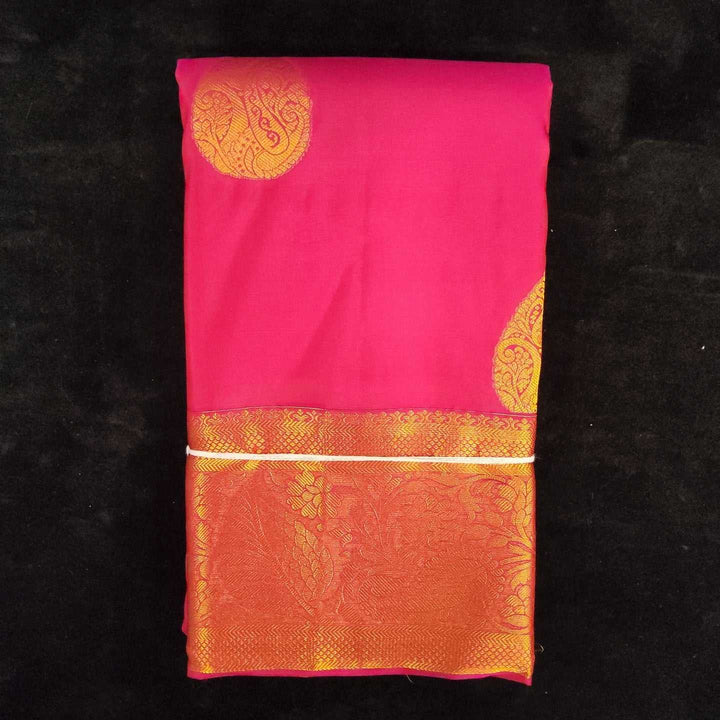 Pink With Self Border | Artificial Kanchipuram Silk Saree No 97