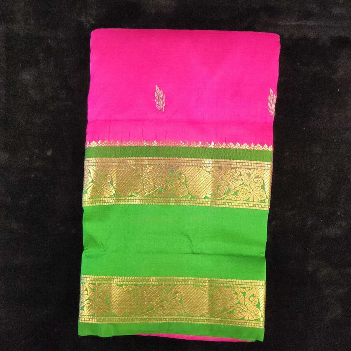 Pink with Green | Dharmavaram Silk Saree No 112